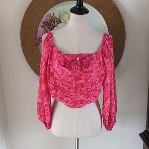 Free People Floral Pink Women's Top